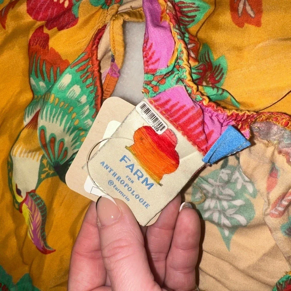 NWT Farm Rio Size Large Petite Floral One-Shoulder Cutout Maxi Colorful Dress - Picture 10 of 15